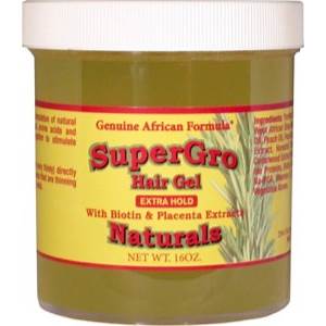 Genuine African Formula Super Grow Hair Gel Extra Hold w/ Biotin & Placenta Extract