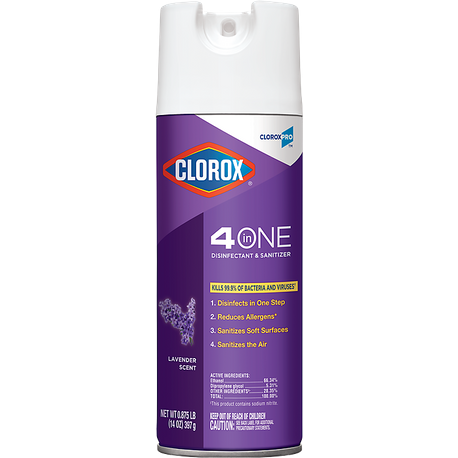 Clorox 4 in One Disinfectant & Sanitizer Aerosol , 14 fl. oz. Lavender