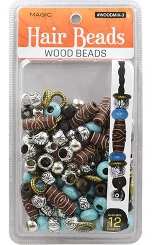 Magic Collection - Wood Hair Beads WOODMIX-11